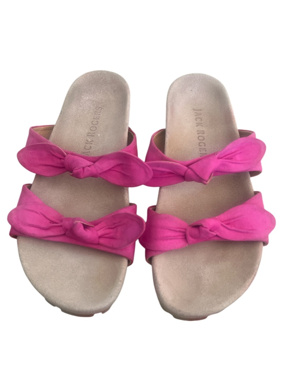 Jack Rogers Hot Pink Double-Knot Slide Sandals
